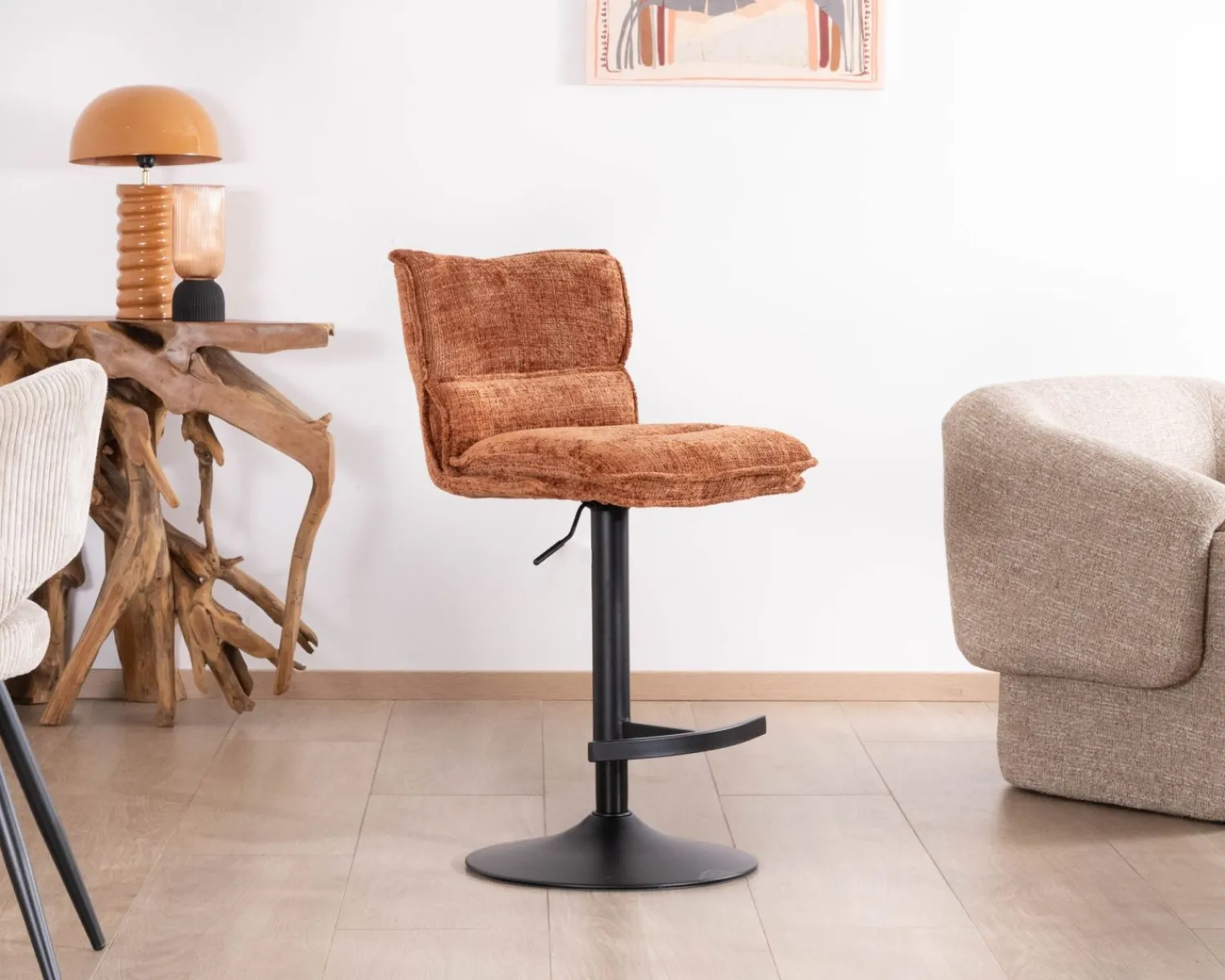 Meuble House Lot de 2 chaises de bar matelassées réglables en hauteur "Topley" coloris terracotta Online