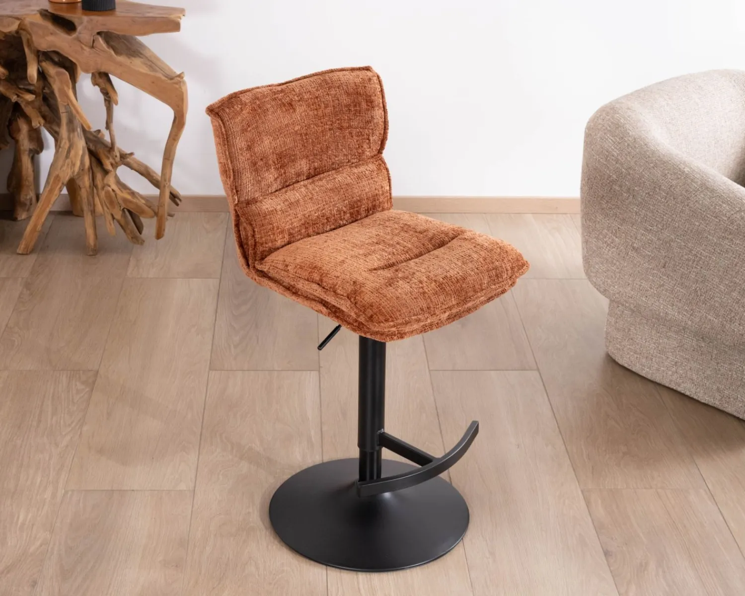 Meuble House Lot de 2 chaises de bar matelassées réglables en hauteur "Topley" coloris terracotta Online