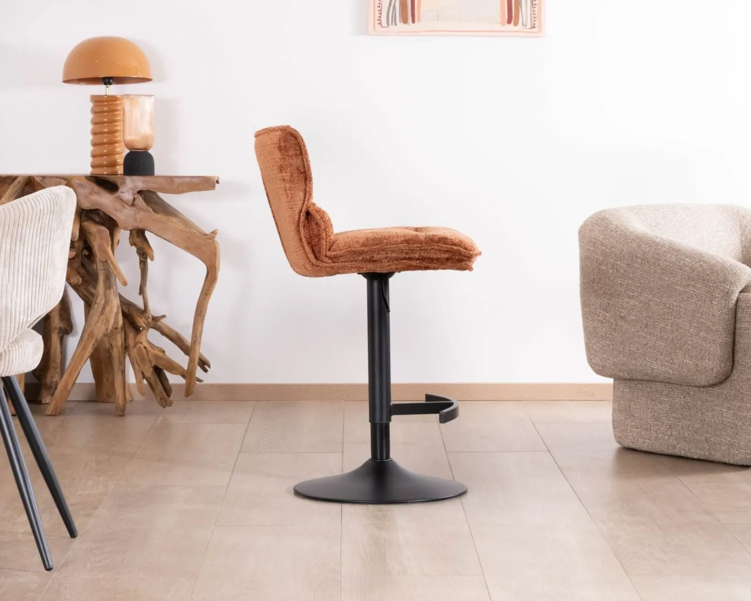 Meuble House Lot de 2 chaises de bar matelassées réglables en hauteur "Topley" coloris terracotta Online