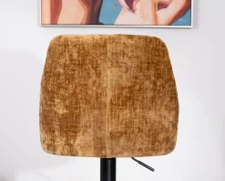 Meuble House Lot de 2 chaises de bar pivotantes et réglables en velours ocre