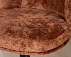 Meuble House Lot de 2 chaises de bar pivotantes en velours ras terracotta avec dossier haut 