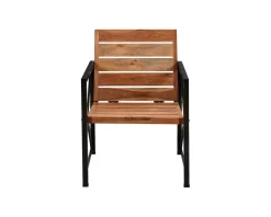 Meuble House Lot de 2 chaises de jardin en bois et métal "Gardénia" Discount