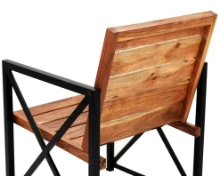 Meuble House Lot de 2 chaises de jardin en bois et métal "Gardénia" Discount