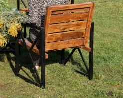 Meuble House Lot de 2 chaises de jardin en bois et métal 