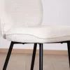 Meuble House Lot de 2 chaises de repas confort style scandinave "Kinsac" en tissu bouclette blanc Best