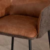 Meuble House Lot de 2 chaises de repas confort "Lokka" bi-matière cognac et marron Hot