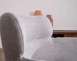 Meuble House Lot de 2 chaises de repas contemporaines "Riméno" en tissu gris et pieds en métal Clearance