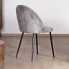 Meuble House Lot de 4 chaises de repas contemporaines en velours côtelé gris "Bellot" Outlet