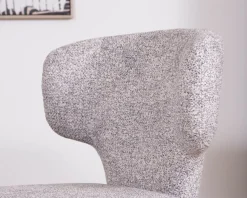 Meuble House Lot de 2 chaises de repas contemporaines “Milano” en tissu chiné gris clair à habillage intégral New