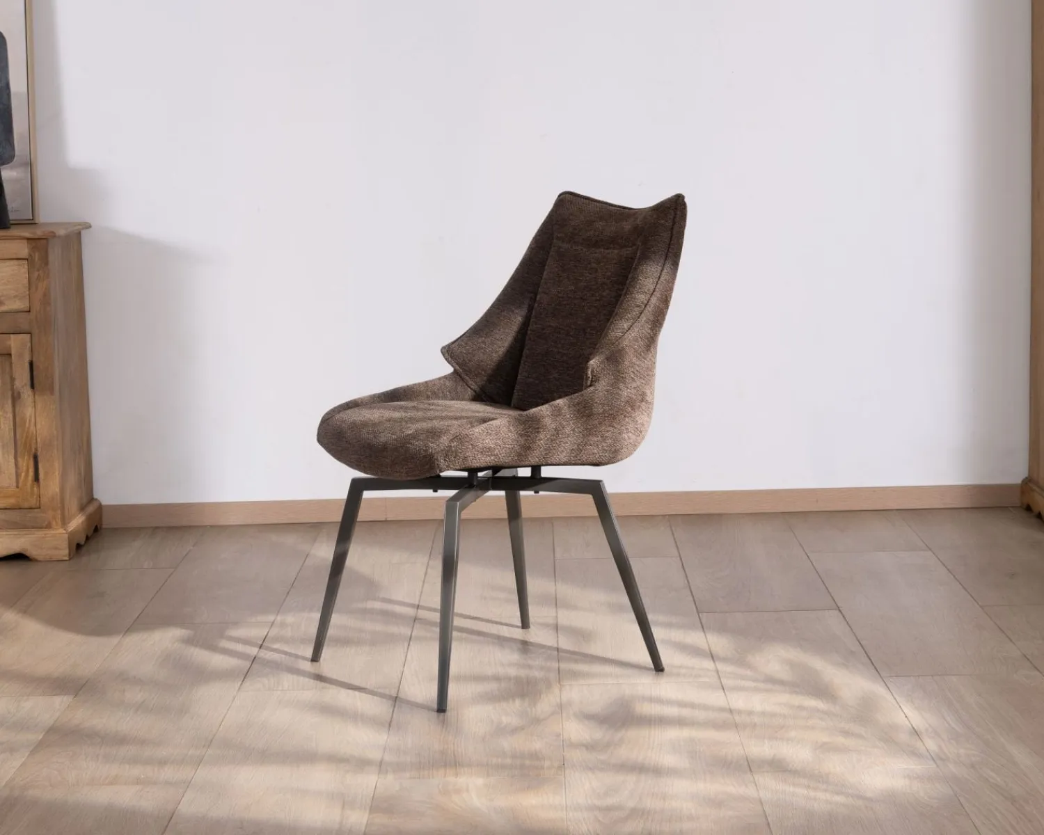 Meuble House Lot de 2 chaises de repas couleur chocolat et pieds métal design "Niko" Hot