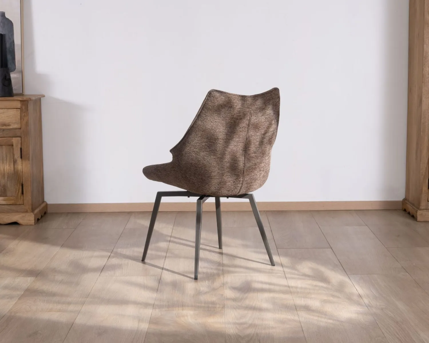 Meuble House Lot de 2 chaises de repas couleur chocolat et pieds métal design "Niko" Hot