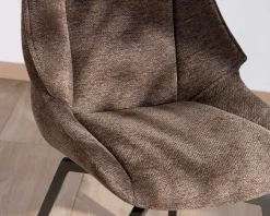 Meuble House Lot de 2 chaises de repas couleur chocolat et pieds métal design