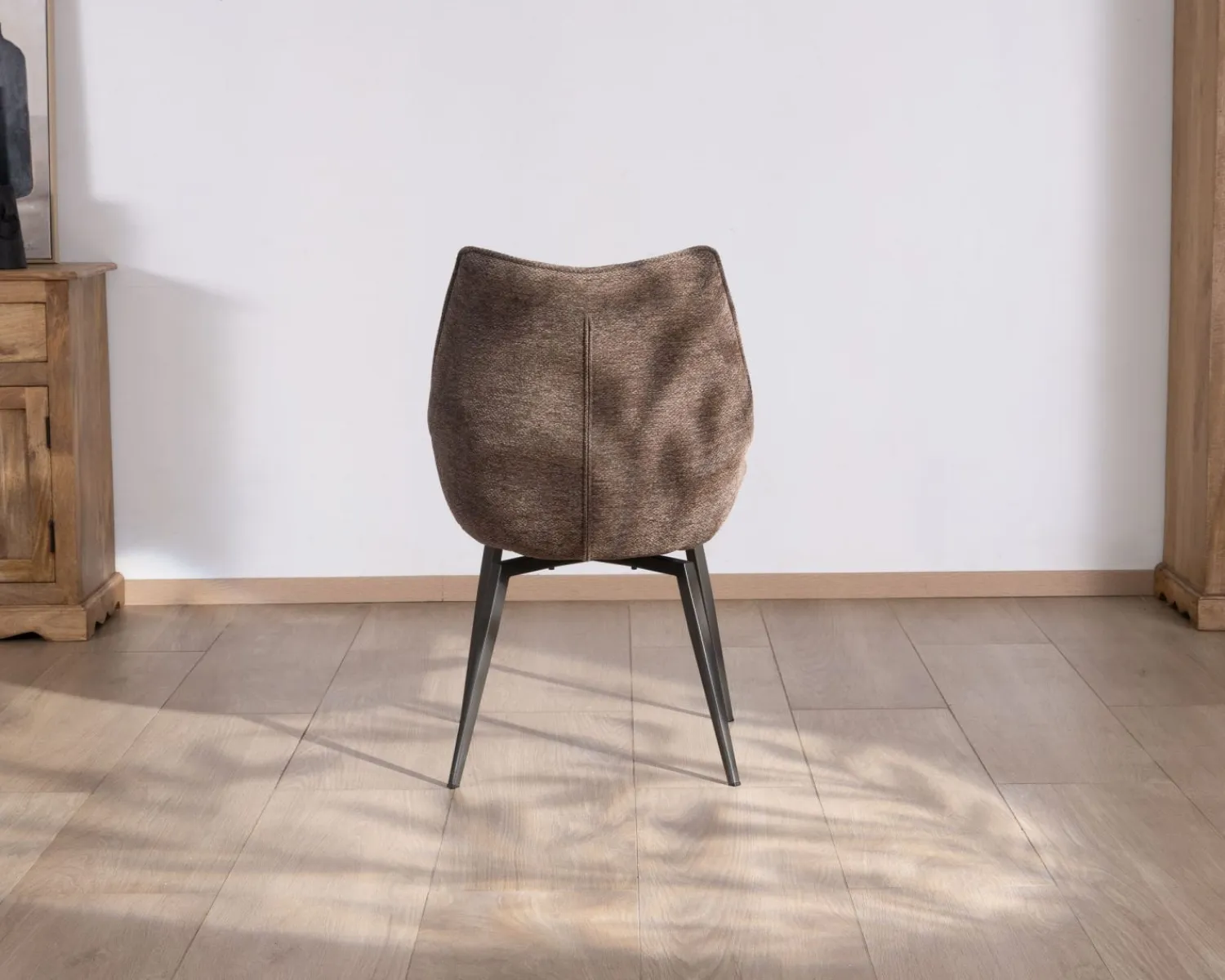 Meuble House Lot de 2 chaises de repas couleur chocolat et pieds métal design "Niko" Hot