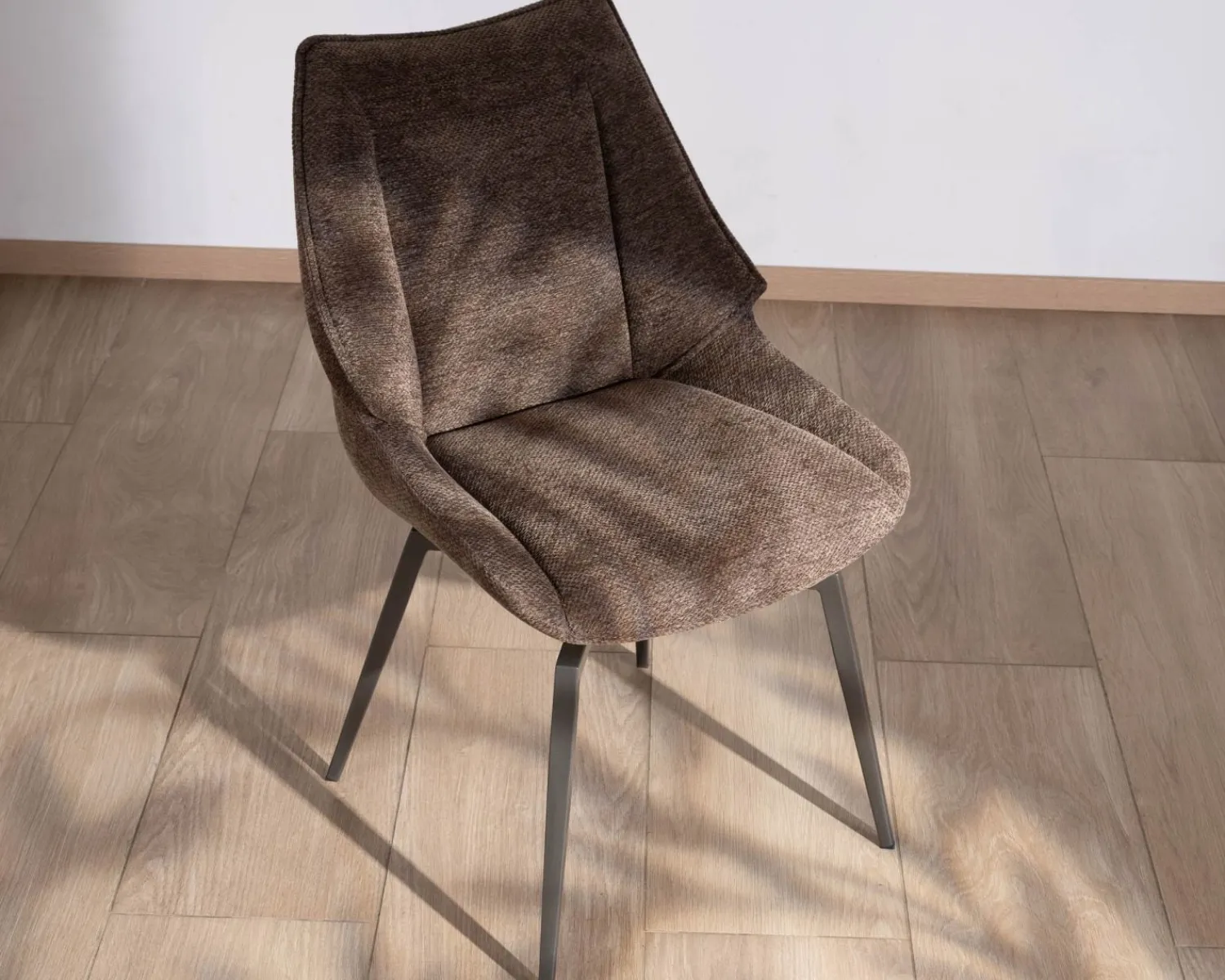 Meuble House Lot de 2 chaises de repas couleur chocolat et pieds métal design "Niko" Hot