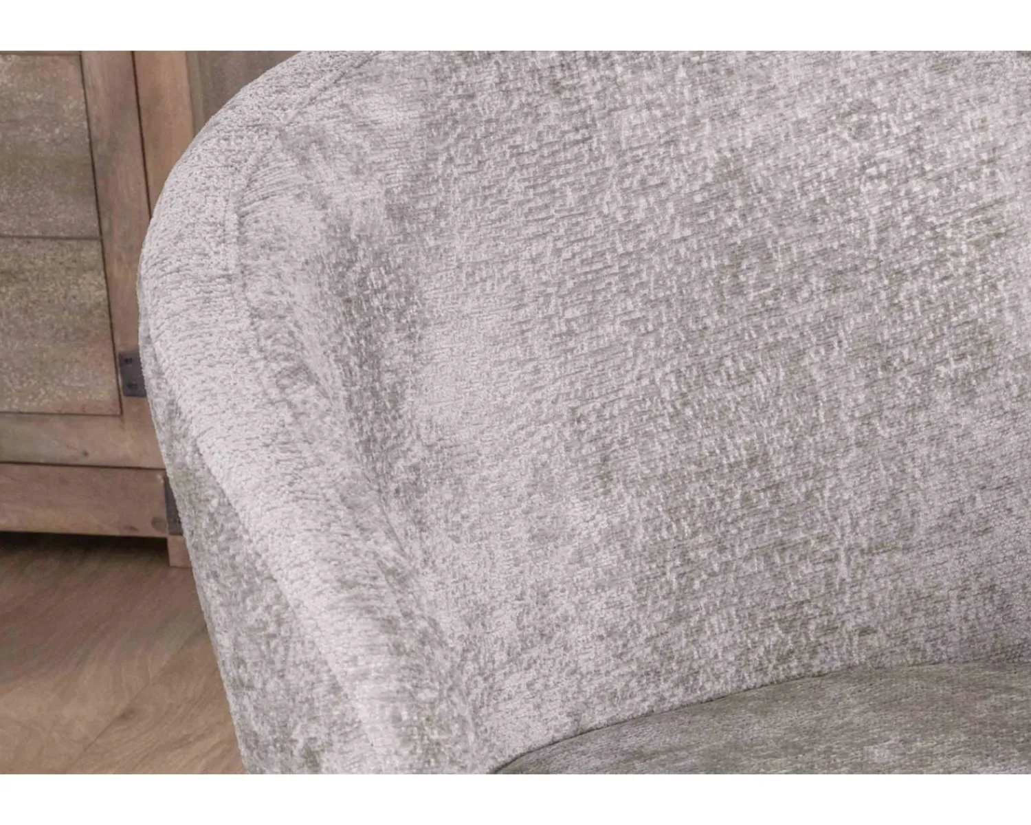 Meuble House Lot de 2 chaises de repas design en tissu gris clair et pieds métal noirs "Kandy" Clearance
