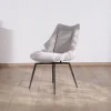 Meuble House Lot de 2 chaises de repas design et enveloppantes en tissu gris clair "Niko" Sale