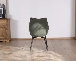 Meuble House Lot de 2 chaises de repas design et enveloppantes "Niko" tissu vert kaki Outlet