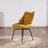 Meuble House Lot de 2 chaises de repas design vintage "Niko" tissu jaune moutarde Discount
