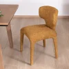 Meuble House Lot de 2 chaises de repas design “Milano” revêtement intégral tissu jaune moutarde Discount