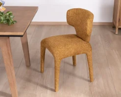 Meuble House Lot de 2 chaises de repas design “Milano” revêtement intégral tissu jaune moutarde Discount