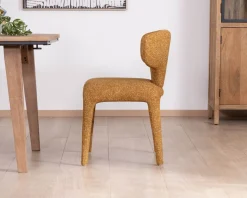 Meuble House Lot de 2 chaises de repas design “Milano” revêtement intégral tissu jaune moutarde Discount