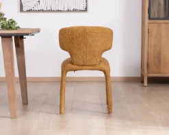 Meuble House Lot de 2 chaises de repas design “Milano” revêtement intégral tissu jaune moutarde Discount