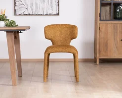 Meuble House Lot de 2 chaises de repas design “Milano” revêtement intégral tissu jaune moutarde Discount