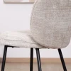 Meuble House Lot de 2 chaises de repas design arrondi en tissu bouclette gris beige "Kinsac" Online