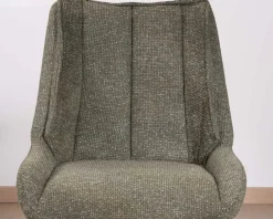Meuble House Lot de 2 chaises de repas design contemporain en tissu vert 