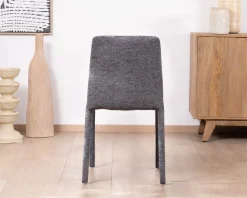 Meuble House Lot de 4 chaises de repas empilables en tissu gris graphite texturé “Otto” Sale
