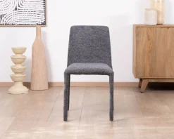 Meuble House Lot de 4 chaises de repas empilables en tissu gris graphite texturé “Otto” Sale