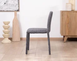 Meuble House Lot de 4 chaises de repas empilables en tissu gris graphite texturé “Otto” Sale