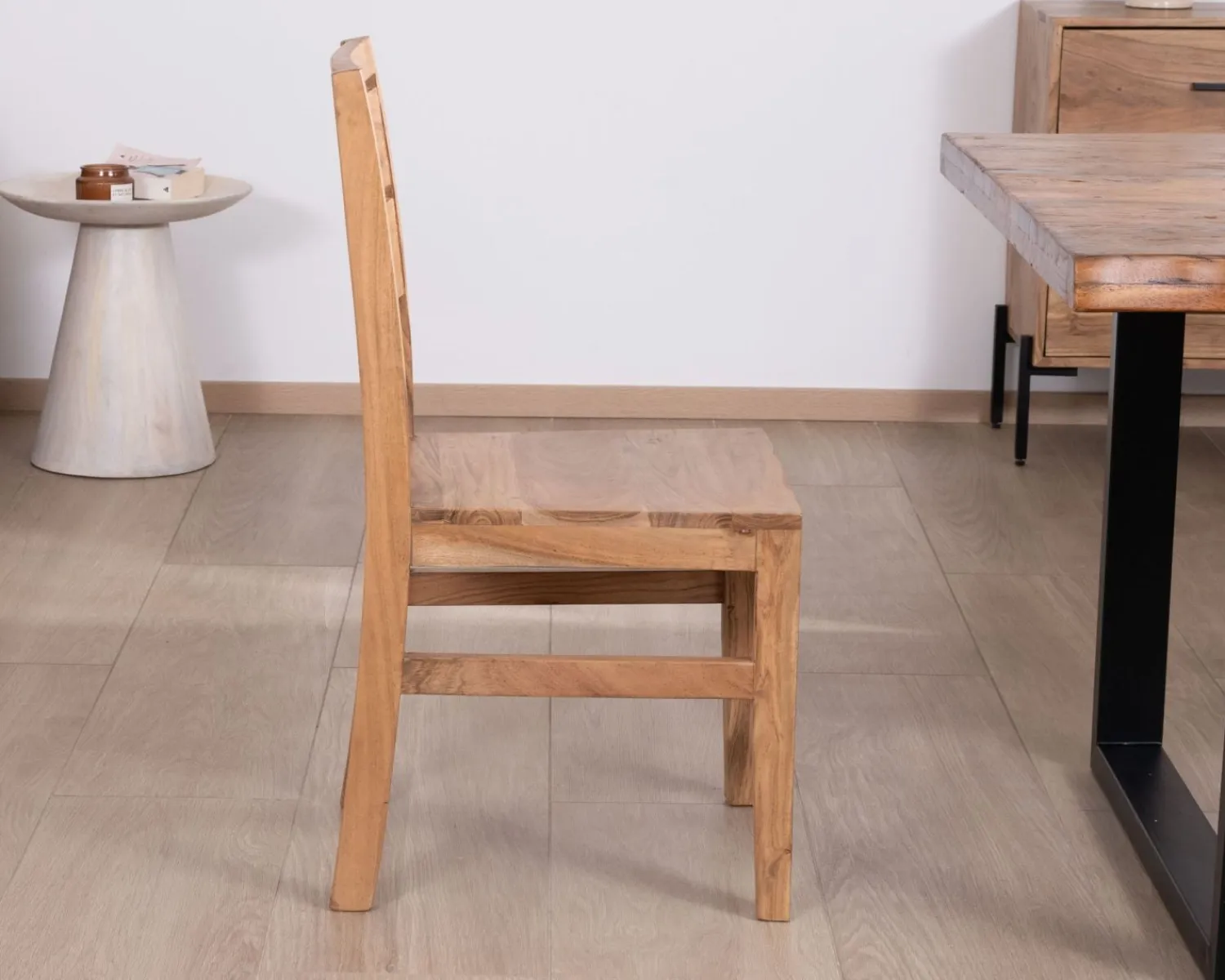 Meuble House Lot de 2 chaises de repas en acacia massif "Conoa" Outlet