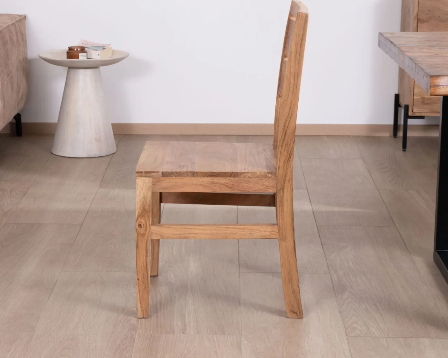 Meuble House Lot de 2 chaises de repas en acacia massif "Conoa" Outlet