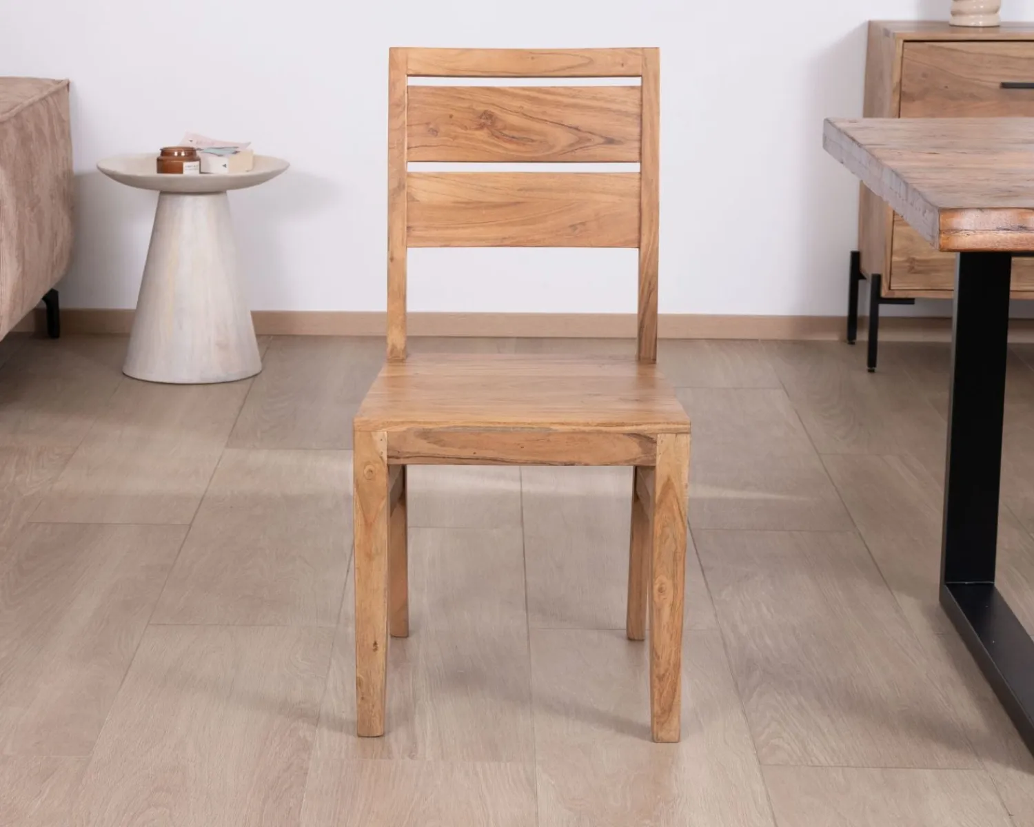 Meuble House Lot de 2 chaises de repas en acacia massif "Conoa" Outlet