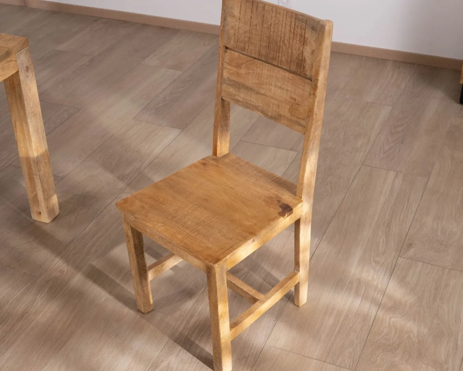 Meuble House Lot de 2 chaises de repas en manguier brut "Manoha" Outlet