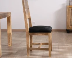 Meuble House Lot de 2 chaises de repas en manguier brut 