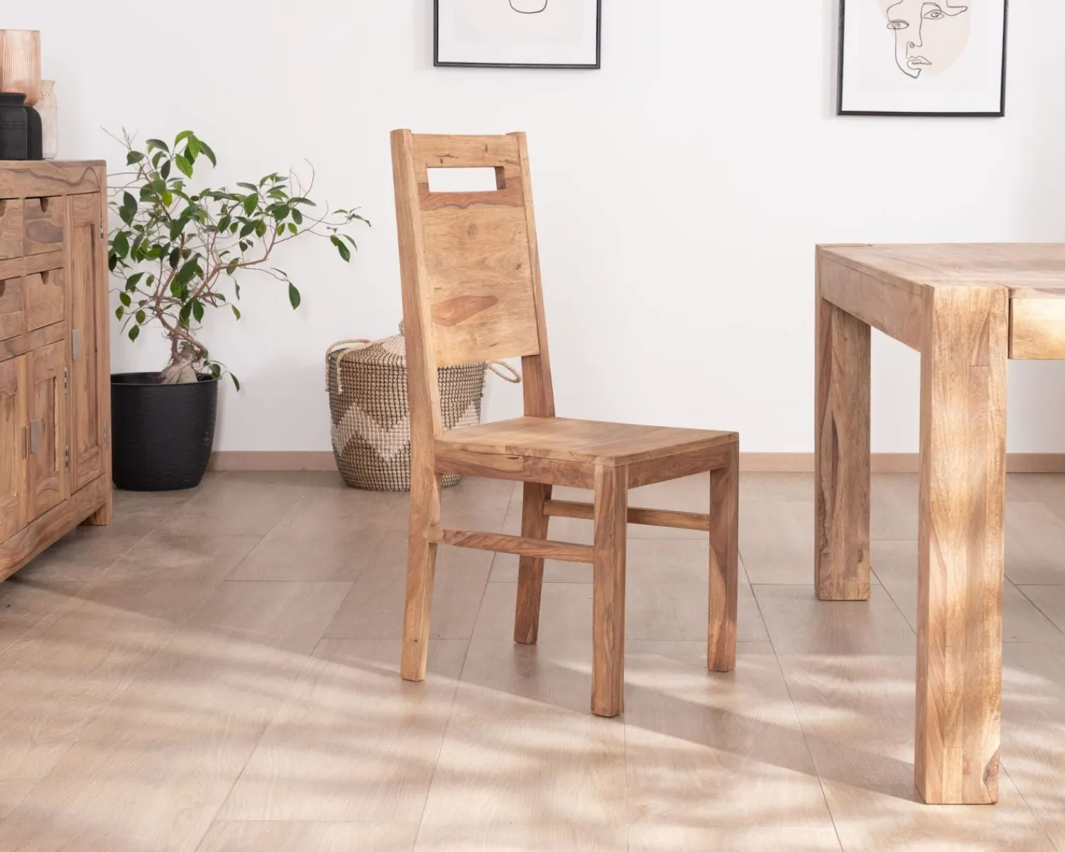 Meuble House Lot de 2 chaises de repas en palissandre "Kalanohé" Hot