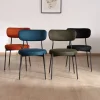 Meuble House Lot de 2 chaises de repas en tissu terracotta et pieds métal style rétro "Lato" Hot