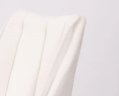 Meuble House Lot de 2 chaises de repas en tissu blanc et pied pivotant en métal