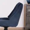 Meuble House Lot de 2 chaises de repas en tissu bleu nuit "Webber" assise design et pied 4 branches pivotant en métal Clearance
