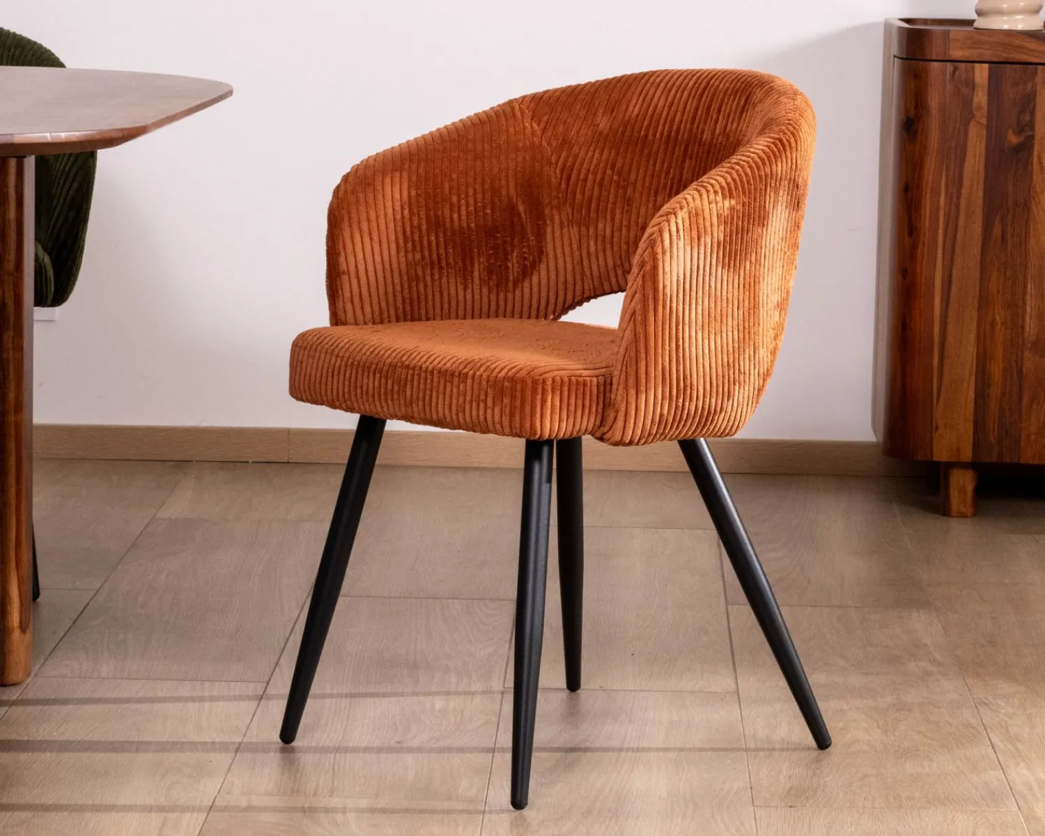 Meuble House Lot de 2 chaises de repas en velours rouille et pieds métal "Sonate" Online