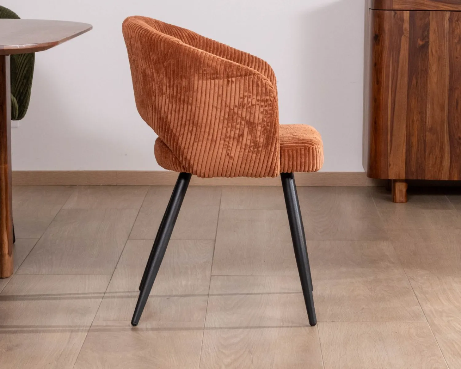 Meuble House Lot de 2 chaises de repas en velours rouille et pieds métal "Sonate" Online