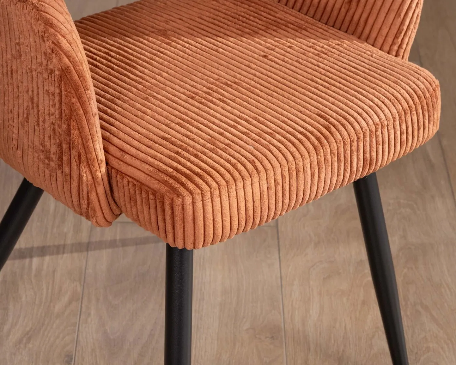 Meuble House Lot de 2 chaises de repas en velours rouille et pieds métal "Sonate" Online