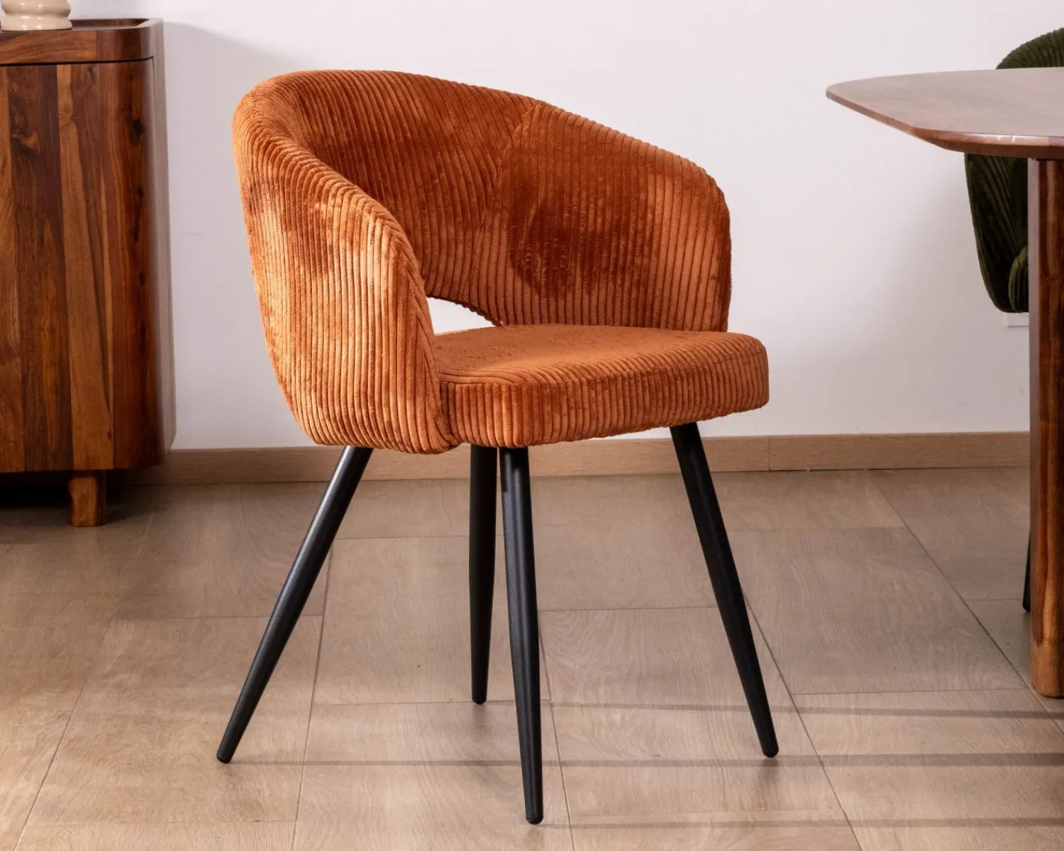 Meuble House Lot de 2 chaises de repas en velours rouille et pieds métal "Sonate" Online