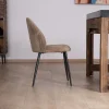 Meuble House Lot de 4 chaises de repas en velours côtelé taupe esprit vintage "Bellot" Online