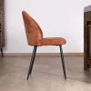 Meuble House Lot de 4 chaises de repas en velours côtelé rouille "Bellot" style rétro Outlet