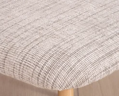 Meuble House Lot de 2 chaises de repas esprit rétro en tissu beige tramé marron "Arpège" pieds métal aspect bois clair
