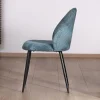 Meuble House Lot de 4 chaises de repas esprit vintage en velours bleu pétrole et métal noir "Bellot" Discount
