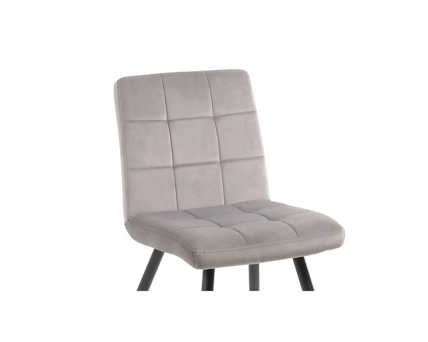 Meuble House Lot de 4 chaises de repas grises et noires "Sando" tissu et métal Online